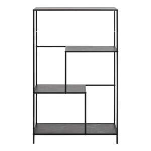 Matne čierna knižnica v dekore mramoru 72x170x32 cm Infinity – Actona