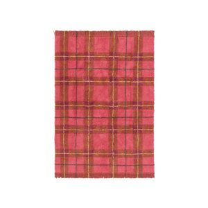 Červený prateľný/ručne tkaný bavlnený koberec 90x120 cm Tartan Vintage Red – Lorena Canals