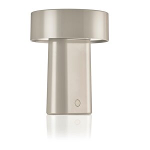 Sivobéžová plastová LED stolová lampa (výška  18 cm) Oblong – Zone