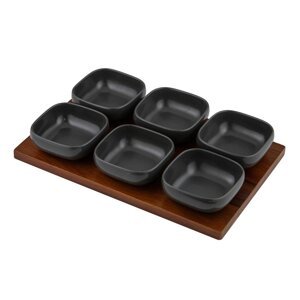 Antracitová porcelánová servírovacia súprava 6 ks Essentials – Ladelle