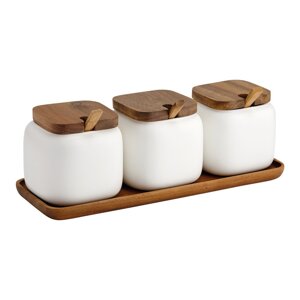 Porcelánové dózy v súprave 3 ks na cukor/na soľ Essentials – Ladelle