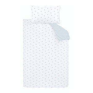 Biela/modrá bavlnená detská obliečka na dvojlôžko 200x200 cm Mini Star & Stripes – Bianca
