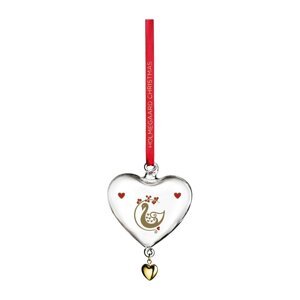 Sklenená ručne fúkaná vianočná ozdoba 8 cm Ann-Sofi Romme Annual Christmas Heart 2025 – Holmegaard