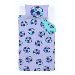 Fialová/tyrkysovomodrá detská obliečka na dvojlôžko 200x200 cm Tie Dye Football – Catherine Lansfield