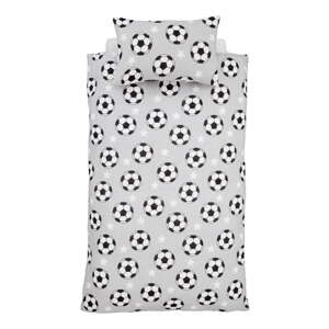 Sivá flanelová detská obliečka na dvojlôžko 200x200 cm Football Stars – Catherine Lansfield