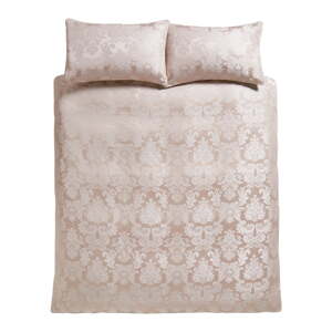 Béžové damaškové obliečky na dvojlôžko/predĺžené 230x220 cm Damask Jacquard – Catherine Lansfield