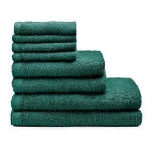 Tmavozelené rýchloschnúce/froté bavlnené uteráky a osušky v súprave 8 ks Quick Dry – Catherine Lansfield