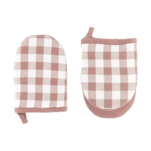 Bavlnené kuchynské rukavice v súprave 2 ks Gingham – Tiseco Home Studio