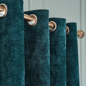 Zelenomodré termo závesy v súprave 2 ks zo ženilky 117x183 cm Selene Luxury Chenille – Hyperion