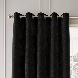 Čierne termo závesy v súprave 2 ks zo ženilky 229x229 cm Selene Luxury Chenille – Hyperion