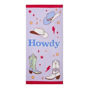 Fialová froté bavlnená plážová osuška 76x160 cm Howdy Cowgirl – Sassy B
