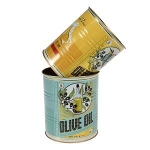 Dekoratívne cínové úložné boxy v súprave 2 ks ø 11x13 cm Olive Oil – Rex London