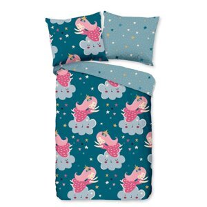 Bavlnená detská obliečka do postieľky v petrolejovej farbe 120x150 cm Princesse – Good Morning