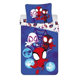 Modrá bavlnená detská obliečka na jednolôžko 140x200 cm Spidey – Jerry Fabrics