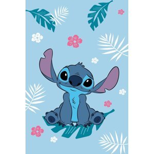 Modrá fleecová detská deka 100x150 cm Lilo a Stitch "Blue" – Jerry Fabrics