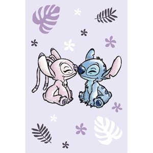 Fialová fleecová detská deka 100x150 cm Lilo a Stitch "Purple" – Jerry Fabrics