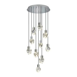 LED závesné svietidlo v striebornej farbe so skleneným tienidlom ø 51,5 cm Verano – Trio Select
