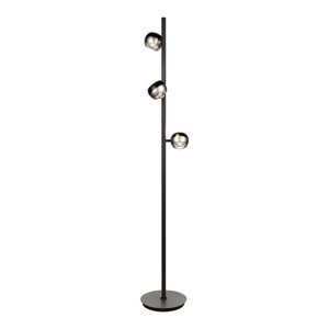 Čierna/v striebornej farbe LED stojacia lampa (výška  150 cm) Orbit – Trio Select