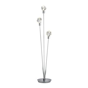 LED stojacia lampa v striebornej farbe so skleneným tienidlom (výška  150 cm) Verano – Trio Select