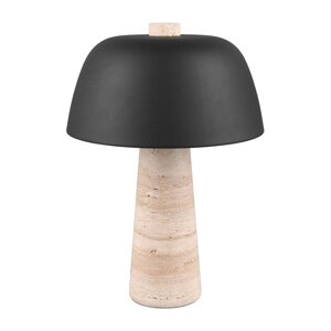 Čierna/béžová stolová lampa s kovovým tienidlom (výška  41 cm) Timba – Trio Select
