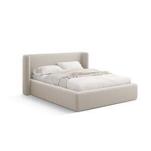 Béžová čalúnená dvojlôžková posteľ s úložným priestorom s roštom 140x200 cm Jason – Windsor & Co Sofas