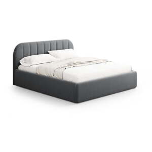 Sivá čalúnená dvojlôžková posteľ s úložným priestorom s roštom 180x200 cm Juno – Windsor & Co Sofas