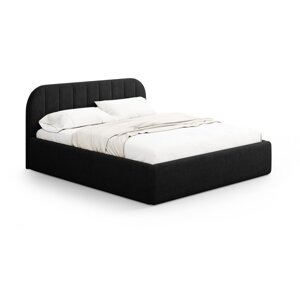 Čierna čalúnená dvojlôžková posteľ s úložným priestorom s roštom 180x200 cm Juno – Windsor & Co Sofas