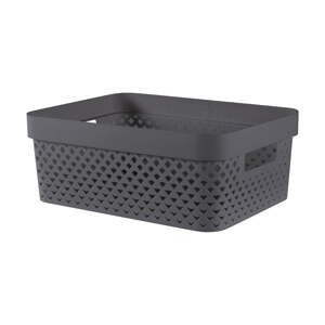 Tmavosivý plastový úložný box 36x27x14 cm Pure – Curver